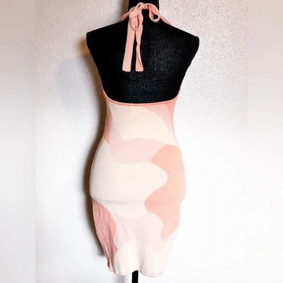 Superdown Elliot Halter Mini Dress Orange‎ Multi Size M - Picture 4 of 8